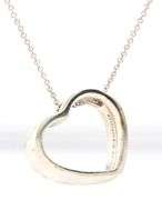 925 Sterling silver Tiffany & Co heart shaped pendant on chain