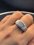 Mens 14K White Gold & 0.75 carat Diamond Ring