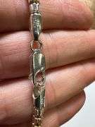 Sterling Silver 2-Tone Gold Plated Diamond-Cut Bead Tube Chain 4mm 925 Italy 18"