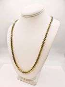 Huge 41.6 Gram 14 Kt Gold Plated Byzantine Rolo Link Chain Necklace