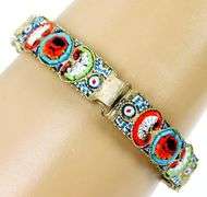Vintage Italian Micro Mosaic Bracelet, 7.75 Inches