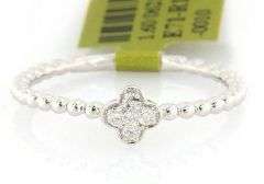 New 0.08ctw Diamond Clover Beaded Ring in 14K