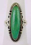 Vintage Sterling Turquoise Navajo Ring, Size 5