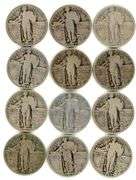 Lot of 12 assorted Standing Liberty Quarters all with dates