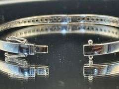1.55CTW PRINCESS CUT DIAMOND CHANNEL BANGLE BRACELET