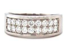 14kt White gold 18 round brilliant cut diamond band