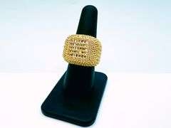 Men's Dynamic 14 Kt Yellow Gold Plate 5.85 Cttw Simulated Diamond Ring