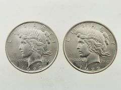 (2) 1922 Silver Peace Dollars
