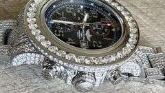 Investment! Showstopper Breitling Super Avenger II Iced Out Custom Made Diamond Watch