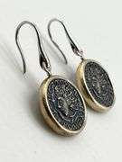 925 Sterling Silver Ancient Coin Drop Earrings