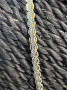 Gold Plated 925 Sterling Silver 3.5mm Serpentine 2-Tone Chain Link Italy Necklace 18"