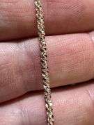 Rose Gold Plated Sterling Silver Popcorn Roc Chain 2.2mm 925 2-Tone Criss Cross Necklace 22"