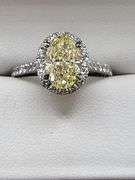 Superb 18KT White Gold 2.07 Carat Certified Fancy Intense Yellow Lab Diamond Ring