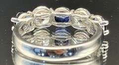 1.80CT LAB SAPPHIRE & 1.05CT LAB DIAMOND 5-STONE RING