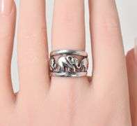 Sterling Silver Elephant Motif Ring