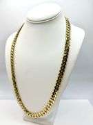 Huge 103.7 Gram 14 Kt Gold Plated Cuban Curb Link Necklace