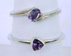 2 Sterling Silver Amethyst Rings
