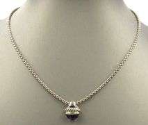David Yurman 2 tone Acorn amethyst necklace