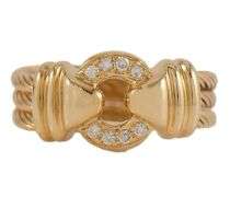 Charriol 0.12ctw Diamond Triple Cable Circle Ring in 18K