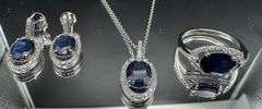 8.78CTW OVAL SAPPHIRE & DIAMOND 3-PIECE BOUTIQUE SET