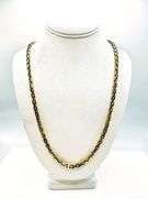 Huge 41.6 Gram 14 Kt Gold Plated Byzantine Rolo Link Chain Necklace