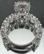 14K WHITE GOLD LAB DIAMOND BRIDAL SET IGI CERTIFIED