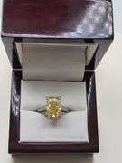 Superb Platinum 6.05 Carat Certified Fancy Vivid Yellow Lab Diamond Ring