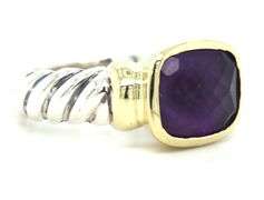 925 Sterling silver David Yurman Cable classic Amethyst ring