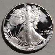 1990 S Proof Silver Eagle with Box & Paper