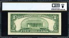 1953A $5 Silver Certificate – Priest / Anderson PCGS Gem Uncirculated 65 PPQ Fr. 1656 (EA Block)