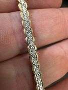 Gold Plated 925 Sterling Silver 3.5mm Serpentine 2-Tone Chain Link Italy Necklace 18"