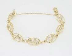 Custom Made Diamond Bracelet in 14k Yellow Gold