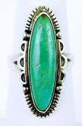 Vintage Sterling Turquoise Navajo Ring, Size 5