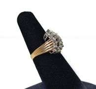 Stunning 14K Yellow Gold Approx. 0.75CTW Waterfall Diamond Cluster Ring