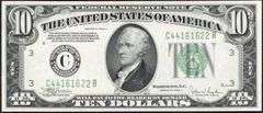 1934-C $10 Federal Reserve Note Philadelphia District Choice AU
