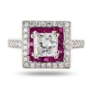 PLATINUM DIAMOND AND RUBY RING 1.72 C.T.W.