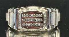 Mens 14K White Gold & 0.75 carat Diamond Ring