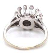 Unusual 14K WG Ring with Pearl and Rubies