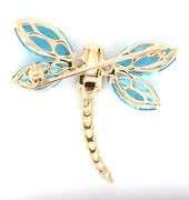 14kt Yellow gold marquise blue topaz, peridot and smokey quartz butterfly brooch pendant