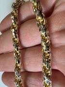 Sterling Silver 2-Tone Gold Plated Prism Diamond-Cut Rope Chain 5mm 925 Italy 18"
