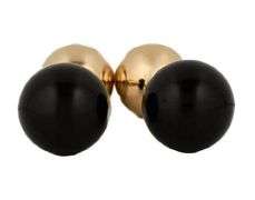 Vintage Tiffany & Co. Black Onyx Ball Cufflinks in 14K