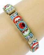 Vintage Italian Micro Mosaic Bracelet, 7.75 Inches
