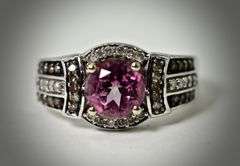 Feminine 14K  Pink Tourmaline & Diamond Ring