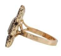 Antique 4.0ctw Garnet and Hair Mourning Ring in 8K