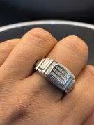 Mens 14K White Gold & 0.75 carat Diamond Ring