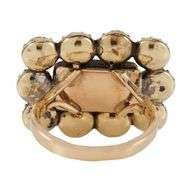 Antique 4.0ctw Garnet and Hair Mourning Ring in 8K