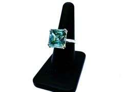 Extraodinary Large 16.35 Ct Russian Color Change Lab Simulated Alexandrite Asscher Cut Ring