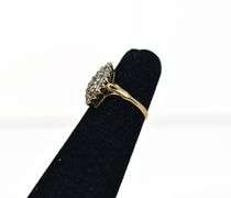 Sparkling 14K Yellow Gold Diamond Cluster Ring