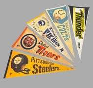 5 extermely collectable Vintage Various sports Pennant, 28"