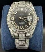 Rolex Datejust II 41mm Stainless Steel Ref: 116300 Custom Diamond Watch